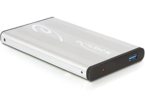 Delock 42486- Carcasa para disco duro externo (2.5", 2 TB, SATA, USB 3.0-A) Plata