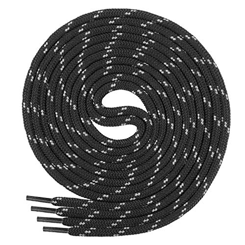 Di Ficchiano Cordones para zapatillas de trabajo y de trekking, redondos, muy resistentes a la rotura, aprox. 4,5 mm de diámetro, 70 cm - 220 cm de longitud, poliéster, fabricado en Europa, Unisex, negro / gris, 130 cm / ø 4,5mm Di Ficchiano Cordones para zapatillas de trabajo y de trekking, redondos, muy resistentes a la rotura, aprox. 4,5 mm de diámetro, 70 cm - 220 cm de longitud, poliéster, fabricado en Europa, Unisex, negro / gris, 130 cm / ø 4,5mm