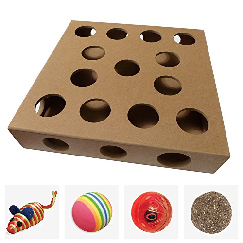 Diseño único, Caja de Juguete Interactiva Tipo Puzle de Interior para Gatos y Gatitos, del Programa de TV de Reino Unido La Vida Secreta de los Gatos, Incluye Bola de Hierba Gatera (Catnip), un Ratón y Otras Dos Pelotas, Excelente Regalo para cualquier Ga Diseño único, Caja de Juguete Interactiva Tipo Puzle de Interior para Gatos y Gatitos, del Programa de TV de Reino Unido La Vida Secreta de los Gatos, Incluye Bola de Hierba Gatera (Catnip), un Ratón y Otras Dos Pelotas, Excelente Regalo para cualquier Ga