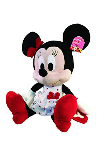 Disney 5878609 I Love Minnie - Peluche de Minnie con vestido color blanco (61 cm)