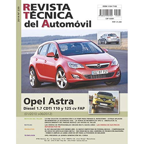 Documentación técnica RTA 239 OPEL ASTRA IV (J) FASE 1 (2010 -2012) - Diesel