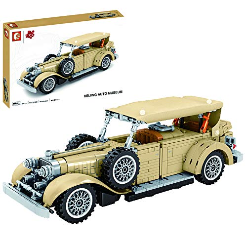DSXX Técnica de coches antiguos, bloques de construcción de 841 piezas, compatible con Lego Technic