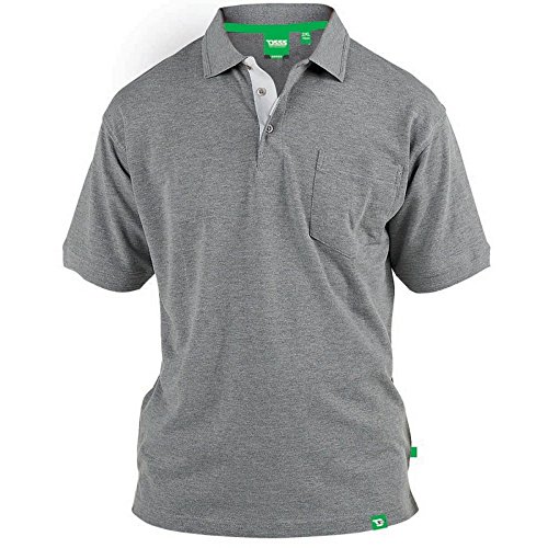 Duke - Camiseta Polo de piqué Modelo D555 Grant en Talla Grande para Hombre (4XL) (Gris)
