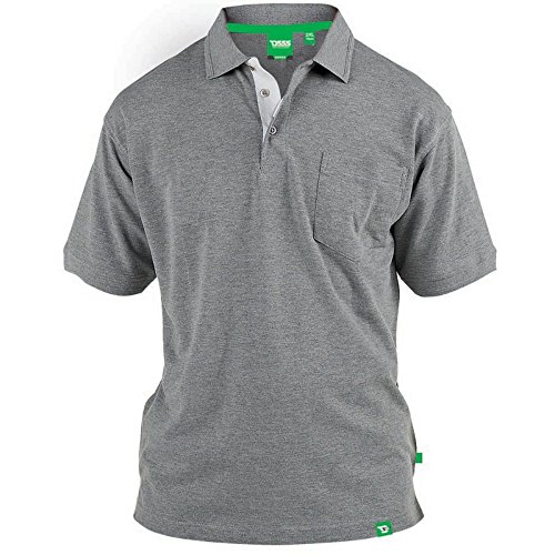 Duke - Camiseta Polo de piqué Modelo D555 Grant en Talla Grande para Hombre (4XL) (Gris) Duke - Camiseta Polo de piqué Modelo D555 Grant en Talla Grande para Hombre (4XL) (Gris)