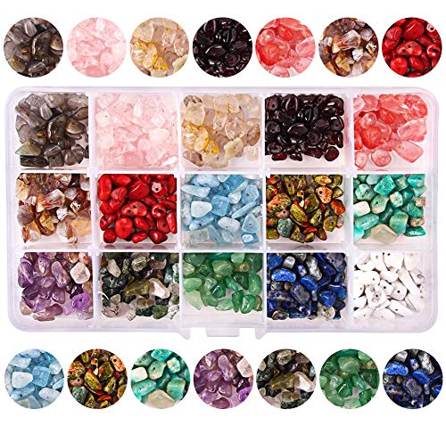 Dushi - Juego de cuentas de piedras preciosas de cristal sueltas para hacer collares y pulseras