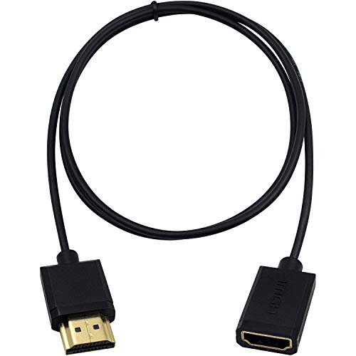 Duttek Cable extensor HDMI, cable HDMI 4K, cable HDMI macho a hembra extremadamente delgado compatible con Nintendo Switch, Xbox One S 360, PS5, PS4, Roku TV Stick, Blu Ray Player, etc. 1 m