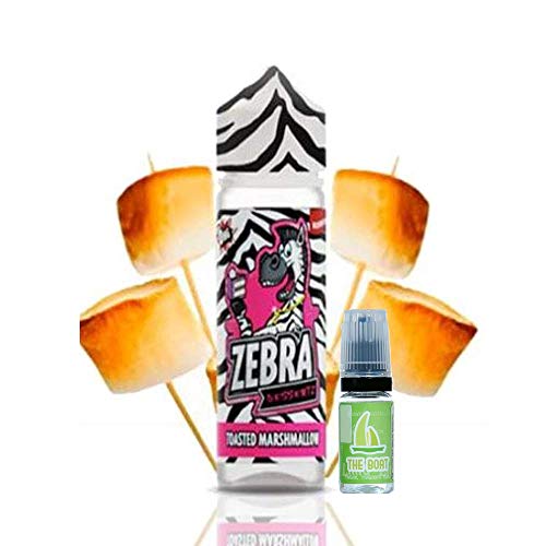 E Liquid Zebra Juice Dessertz Toasted Marshmallow 50ml - 80vg 20pg + E Liquid The Boat 10 ml lima limón - Pack de 2 líquidos para cigarrillo electrónico. Ambos liquidos contienen 0,0mg de nicotina.