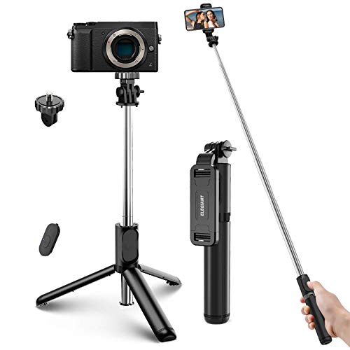 ELEGIANT Palo Selfie Trípode, 4 en 1 Selfie Stick Bluetooth con Control Remoto, Monopié Extensible con Obturador para Viaje, Compatible con Cámera Deportiva, Móvil iOS Android (3.5-6.8 Pulgadas)
