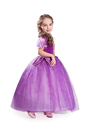 ELSA & ANNA® Princesa Disfraz Traje Parte Las Niñas Vestido (Girls Princess Fancy Dress) ES-FBA-RAP1 (5-6 Años, ES-RAP1)