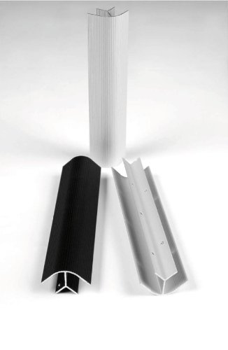 Esquina Perfil de aluminio Metro para 19 mm Placas/tablas – Mantiene sin rosca mediante interno dentición