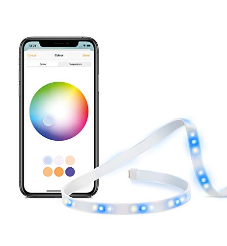 Eve Light Strip - Tira de luz LED inteligente, luz blanca de espectro completo y a color, 1800 lúmenes, no necesita centralita, Iluminación adaptable, HomeKit Eve Light Strip - Tira de luz LED inteligente, luz blanca de espectro completo y a color, 1800 lúmenes, no necesita centralita, Iluminación adaptable, HomeKit