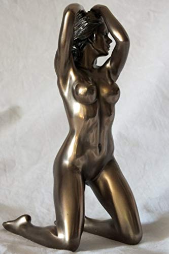 Figura de mujer desnuda de rodillas Harmony brazos, cabeza, escultura de bronce de Veronese