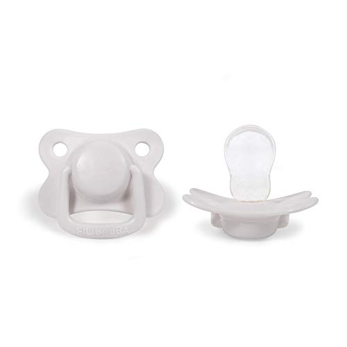 Filibabba® chupetes de silicona para recién nacidos | 2 unidades | disponible en bonitos colores mates | diseño danés (White, 6+ meses)