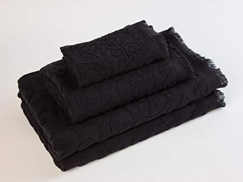 Flor de Algodón HONORIS Juego de toallas baño, Algodón, negro, 30x50, 50x90, 100x140 Flor de Algodón HONORIS Juego de toallas baño, Algodón, negro, 30x50, 50x90, 100x140