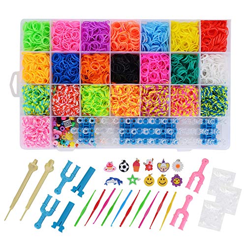 FORMIZON Loom Bands, 6800 Kit Completo, 22 Colores, Kit de CREA de Brazaletes y Loom Juguetes, Juego Creativo para Niños