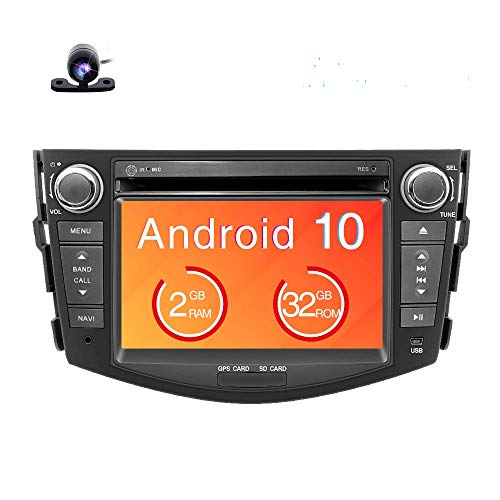 Freeauto Android 9.0 Radio Estéreo 7 Pulgadas Pantalla Multitáctil 2 GB ROM 32 GB ROM Reproductor de DVD Multimedia Soporta Wifi Bluetooth GPS Salida Volante Control para Toyota RAV4 2006 – 2012