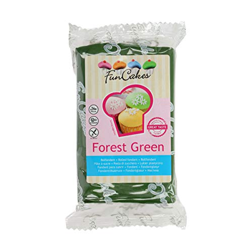 FunCakes Fondant, color verde bosque, 1er Pack (1 x 250 g)