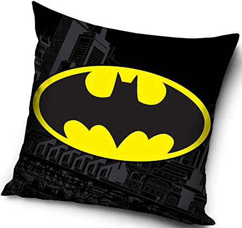 Funda de almohada para adultos y niños, cojín de poliéster para cama y sofá con logotipo profesional de Batman, licencia de cómic de 40 x 40 DC.