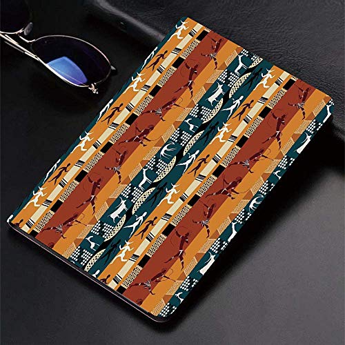 Funda para iPad (9,7 Pulgadas, 2018/2017 Modelo, 6ª / 5ª generación), Motivos de caza africanos primitivos y clásicos con figuras de animales huma,Slim PU Protectora Carcasa con con Auto-Sueño/Estela Funda para iPad (9,7 Pulgadas, 2018/2017 Modelo, 6ª / 5ª generación), Motivos de caza africanos primitivos y clásicos con figuras de animales huma,Slim PU Protectora Carcasa con con Auto-Sueño/Estela
