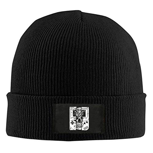 Gameboy Skull Gorro de Punto Unisex Otoño Invierno Sombrero de Punto Gorra de Cobertura Gorra Informal Gorra de esquí cálida Beanie Cap