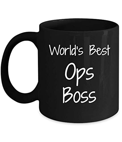 Gift For Ops Boss - Lo mejor del mundo - Fun Novedad Idea de regalo Café Taza de té Regalos divertidos Cumpleaños Navidad Aniversario Gracias Agradecimiento Blac