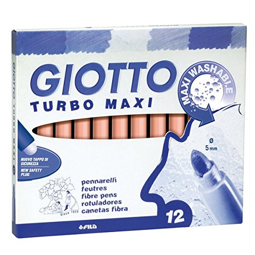Giotto - Rotuladores Turbo, Turbo Maxi de punta larga, 1-3 mm, 12 unidades, rosa, 456006
