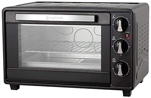 Grunkel - HR-23 - Horno eléctrico multifunción de sobremesa de 23l con 3 funciones de calor y selector de temperatura hasta 230ºC. Temporizador hasta 60 min - 1600W (Negro) Grunkel - HR-23 - Horno eléctrico multifunción de sobremesa de 23l con 3 funciones de calor y selector de temperatura hasta 230ºC. Temporizador hasta 60 min - 1600W (Negro)
