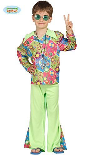 Guirca - Disfraz Hippie para niño, Multicolor, 3-4 años (95-105 cm), 85602