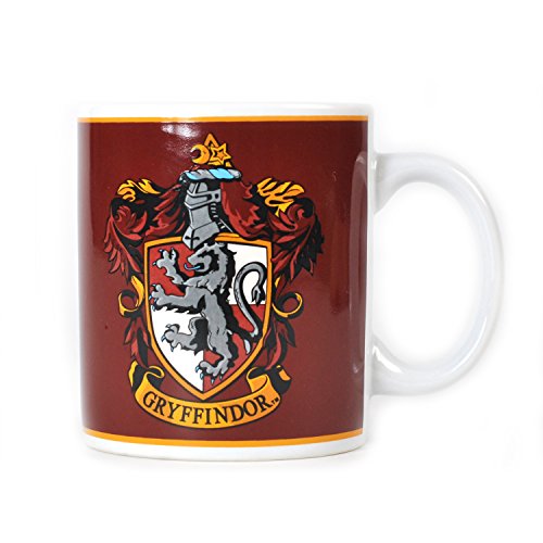 Half Moon Bay Harry Potter Gryffindor House Crest Taza Desayuno, Cerámica, Color Rojo Oscuro, 12.0 x 10.0 x 8.5 cm