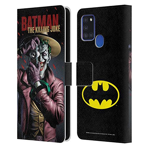 Head Case Designs Oficial Batman DC Comics La Broma de Matar Fundas de cómics Famosas Carcasa de Cuero Tipo Libro Compatible con Samsung Galaxy A21s (2020)