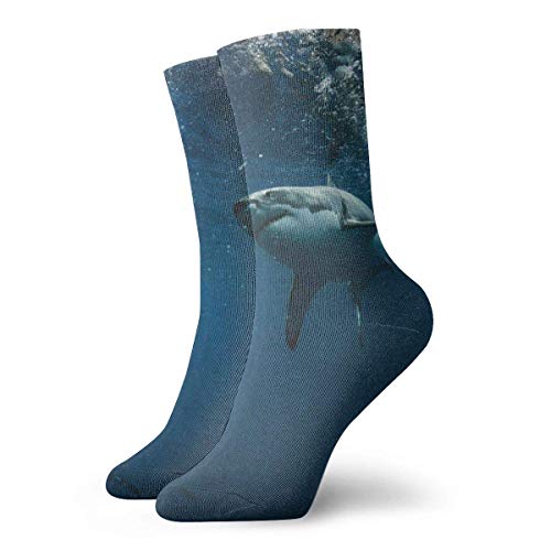 heefan Calcetines Ocean Sea Huge Shark Personalizados Unisex Calcetines deportivos Calcetines de vacaciones Liquidación para niñas