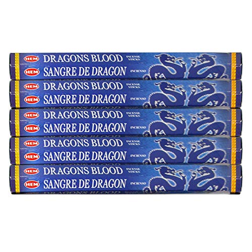 HEM Dragon's Blood Blue 100 varillas de incienso (5 paquetes de 20 varillas)
