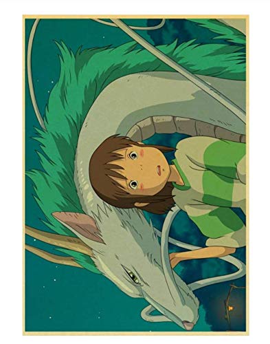 H/F Póster De Anime Hayao Miyazaki Colección De Pinturas Papel Kraft para Decoración De La Pared De La Barra del Hogar/Pegatinas Sin Marco 50x60cm G7145