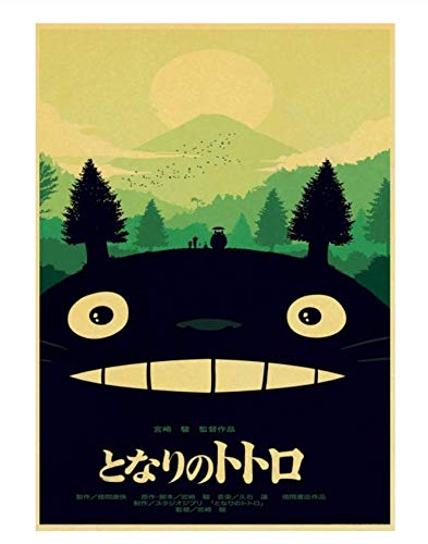 H/F Póster De Anime Hayao Miyazaki Colección De Pinturas Papel Kraft para Decoración De La Pared De La Barra del Hogar/Pegatinas Sin Marco 50x60cm G7151