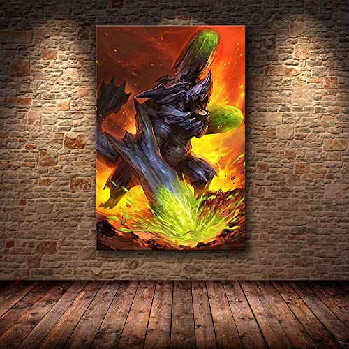 H/L Classic Game Monster Hunter World Art Poster Oil Painting Home Bar Cafe Decorative Wall Art Frameless 40X60Cm D5131