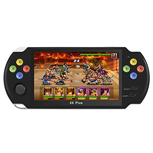 HLF Pantalla LCD de alta definición 5.1Inch Retro Arcade consola de juegos portátil Arcshaped Diseño Negro