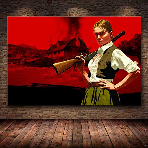 H/M Juego Clásico Red Dead Redemption 2 Póster De Arte HD Lienzo De Bricolaje Bar Dormitorio Hogar Sala De Estar Decoración Pintura Al Óleo Sin Marco 50X70Cm 4745H