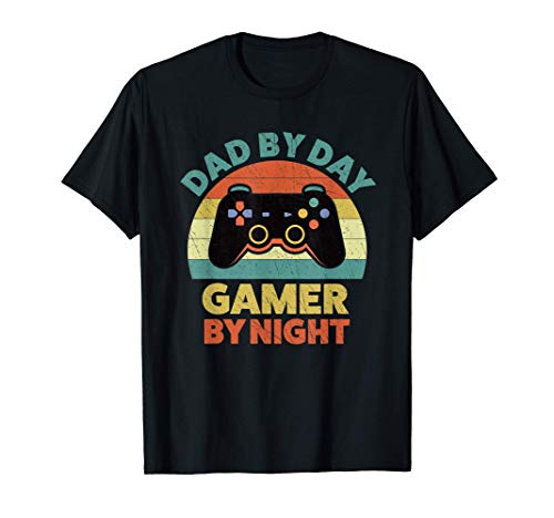 Hombre Videojuegos Papà de Día Jugador De Noche Regalo Gamer Camiseta