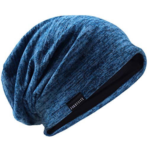Hombres Slouch Gorrita Tejida Tejer Casquete Largo Holgado Forrado Invierno Verano Sombreros (Azul) Hombres Slouch Gorrita Tejida Tejer Casquete Largo Holgado Forrado Invierno Verano Sombreros (Azul)