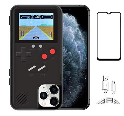 Homi2019 - Carcasa para iPhone 12 Pro (6,1 pulgadas), diseño retro 3D con 36 juegos pequeños, pantalla a todo color, resistente a golpes de videojuego (incluye protector de pantalla de teléfono)