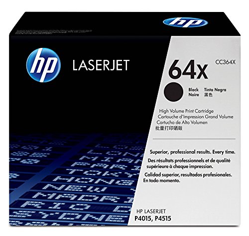 HP 64X - Cartucho de tóner original LaserJet de alta capacidad para Laserjet P4014, P4015 y P4515, color negro