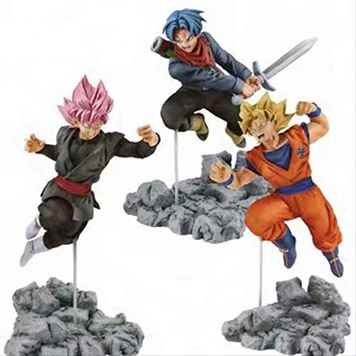 Huhu 3 uds Anime Dragon Ball Z Super Soul X Soul Son Goku bañadores Negro Goku PVC Figura Modelo Juguetes 12Cm