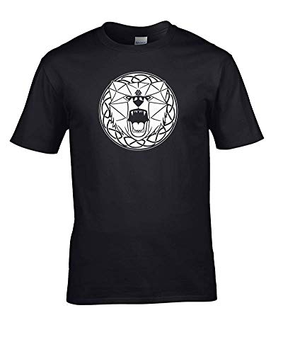 Ice-Tees- Camiseta para niño con diseño de Oso nórdico Vikingo, Bestia de la Guerra Negro Negro (9-11 Años