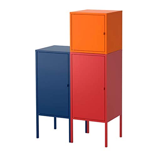 Ikea Lixhult 892.486.82 - Caja de almacenaje combinada (tamaño 27, 1/2 x 46 1/8 Pulgadas), Color Azul Oscuro y Rojo