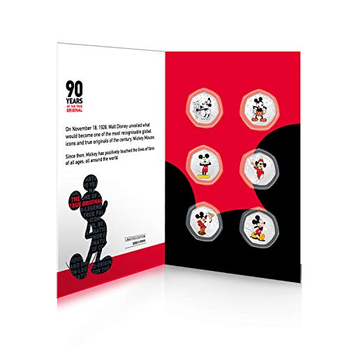 IMPACTO COLECCIONABLES Disney 90 Aniversario de Mickey Mouse Colección Completa - 8 Monedas / Medallas Heptagonales 50p, con baño en Plata .999 IMPACTO COLECCIONABLES Disney 90 Aniversario de Mickey Mouse Colección Completa - 8 Monedas / Medallas Heptagonales 50p, con baño en Plata .999