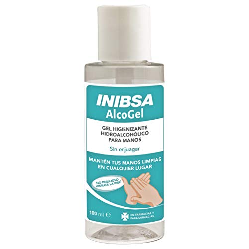 Inibsa, Alcogel Ml - Gel Hidroalcóholico Manos 70%. Sin Enjuagar. No Pegajoso. Contiene Glicerina Que Hidrata La Piel - Gel De Manos Para Una Limpieza Profunda, Único, 100 Mililitro