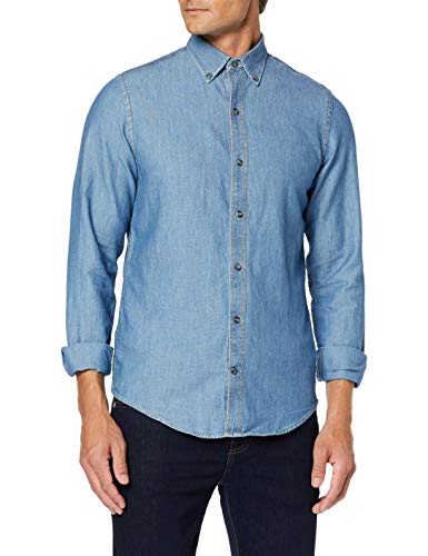 Izod BD Shirt Camisa, Azul (Chambray Blue 400), 42 (Talla del Fabricante: MD) para Hombre