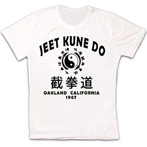 Jeet Kune Do Bruce Lee Kung Fu Wing Chun Muay Thai Retro Unisex T Shirt-2XL,White/Mens