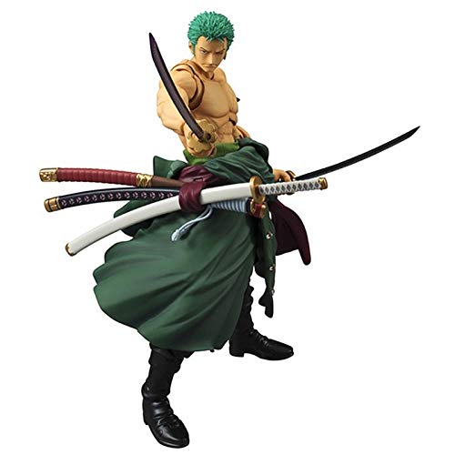 JHU Figura de Acción de 18cm, Una Pieza BJD Roronoa Zoro Articulaciones Movibles PVC Figura de Acción Colección Modelo Regalo