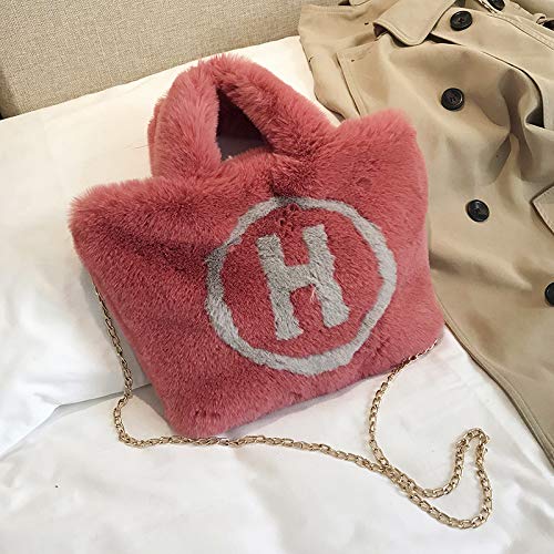 jinda Bolso Casual Juvenil De Color Puro Para Mujer, Otoño E Invierno, Bolso Pequeño De Mensajero Portátil De Felpa, Bolso De Mano 28 cm de largo 10 cm de ancho 24 cm de alto Estilo Cuatro H: Rosa jinda Bolso Casual Juvenil De Color Puro Para Mujer, Otoño E Invierno, Bolso Pequeño De Mensajero Portátil De Felpa, Bolso De Mano 28 cm de largo 10 cm de ancho 24 cm de alto Estilo Cuatro H: Rosa